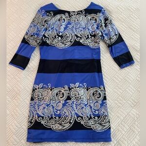 Rubber Ducky Productions, Inc. Blue and Black Long Sleeve Dress